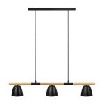 Nordlux Theo 3-Rail Pendel Lampe Metall og Tre Svart | Egnet for 3x GU10