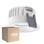 Fordelspakning 10x Ledvance LED spot Fix Aluminium Hvit 8W 680lm 36D - 930 varm hvit | Utskjæring 68mm - IP44 - beste fargegjengivelse - dimbar