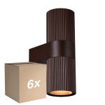 Fordelspakning 6x Nordlux Kyklop Veggbelysning Aluminium Rusten  Up & Down | Egnet for 2x GU10