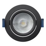 EcoDim Innfelt Spot Svart 6W 450lm 60D 827- 860 Innstillbar Hvit | RGB - 85mm - Utskjæring 75mm - IP54 - Zigbee Dimbar