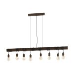 Eglo Pendel Lampe Townshend 4 Stål Brun Svart | IP20 - Egnet for 8x E27 