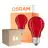 Fordelspakning 6x Osram LED Star Classic Decor E27 Pære Filament Matt 2.5W 45lm - Rød | Erstatter 7W