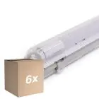 Fordelspakning 6x Noxion LED Lyslister Vanntett Armatur Poseidon V2.0 | incl. 1x Noxion LED Lysrør T8 Standard Output 9W 900lm - 840 Kald Hvit - 60cm
