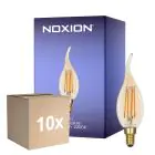Fordelspakning 10x Noxion Lucent LED E14 Mignon Filament Rav BA35 4.5W 400lm - 822 Ekstra Varm Hvit | Dimbar - Erstatter 35W