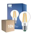 Fordelspakning 10x Philips MASTER LED Pære Ultra Efficient E27 Pære klar 4W 840lm - 830 varm hvit | erstatter 60W